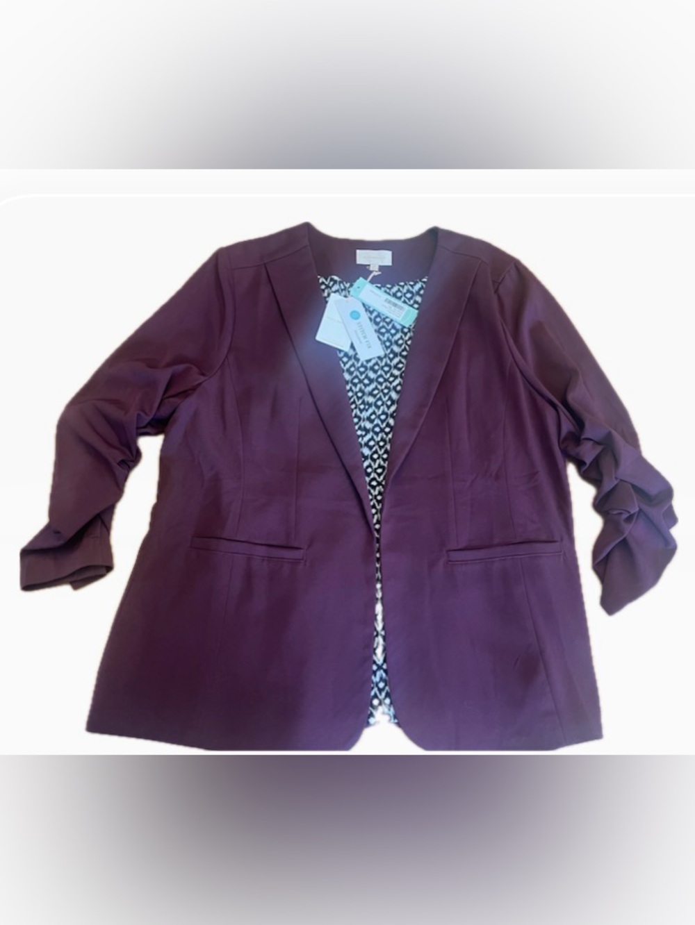 Skies Are Blue Women's Plum Open-Front Blazer
